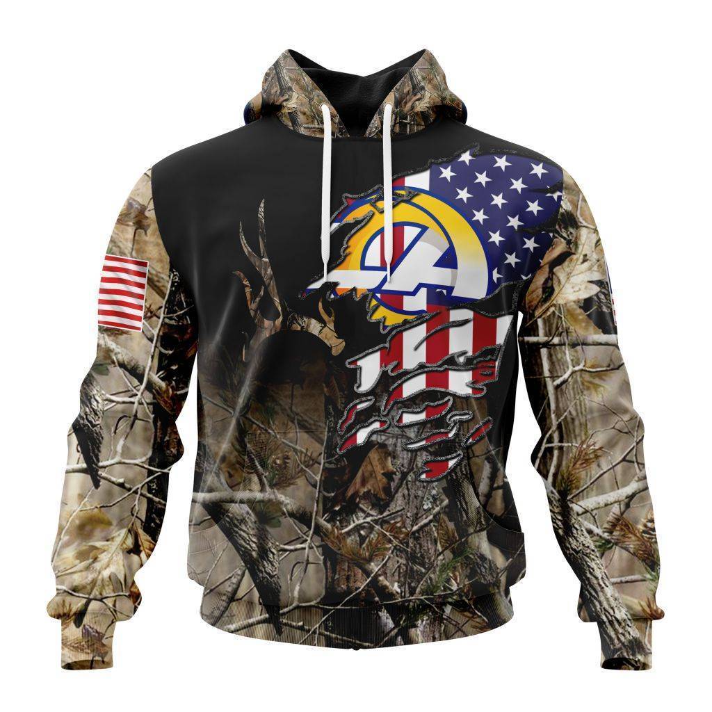 Customized Nfl Los Angeles Rams Special Camo Realtree Hunting Hoodie