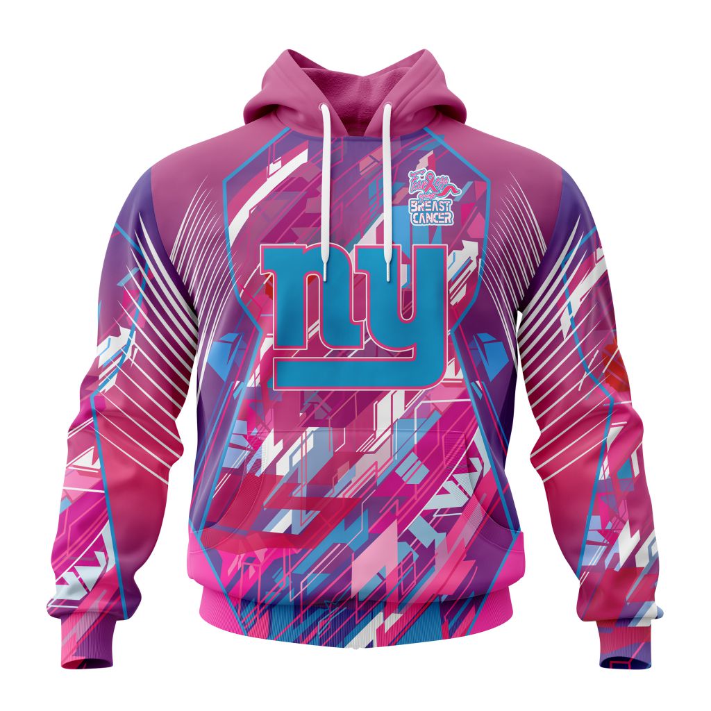 Customized Nfl New York Giants I Pink I Can Fearless Again Breast Cancer Hoodie