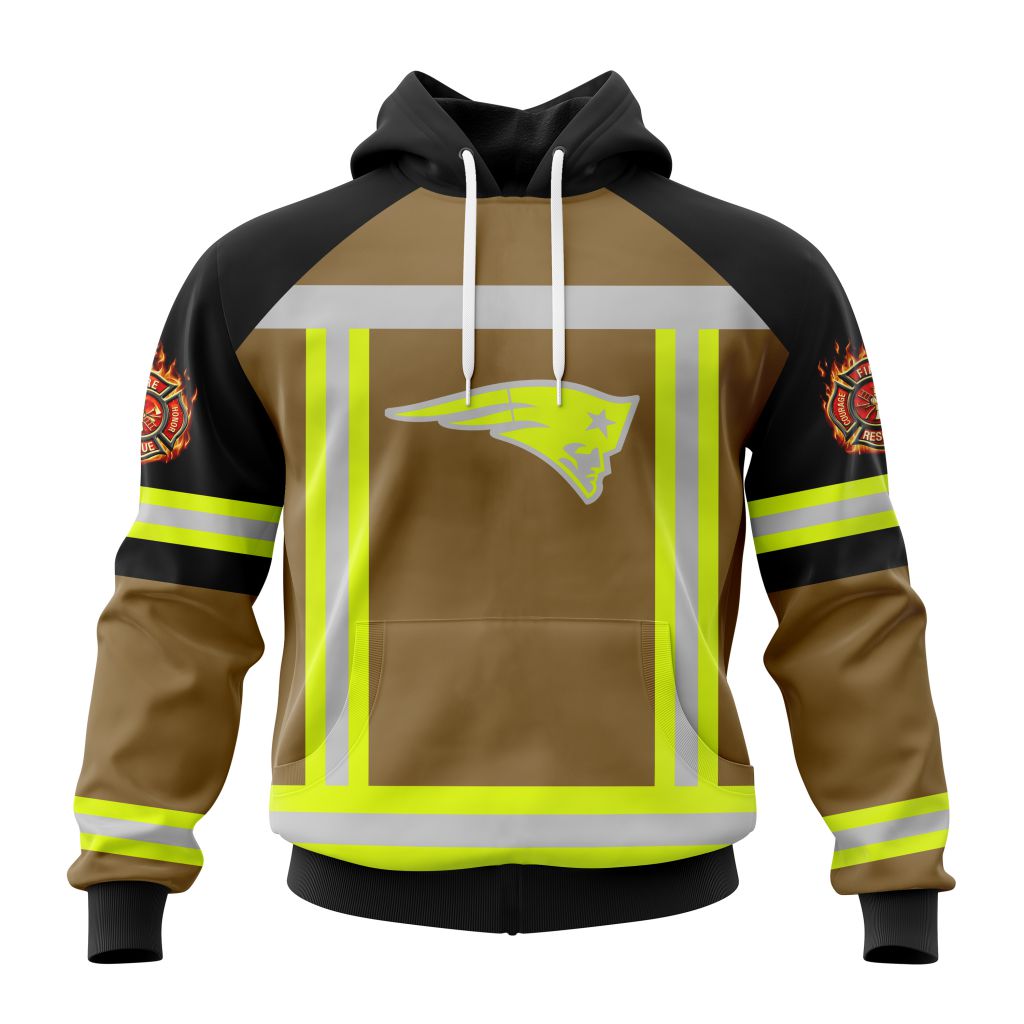 Customized Nfl New England Patriots Special Firefighter Uniform Design Hoodie