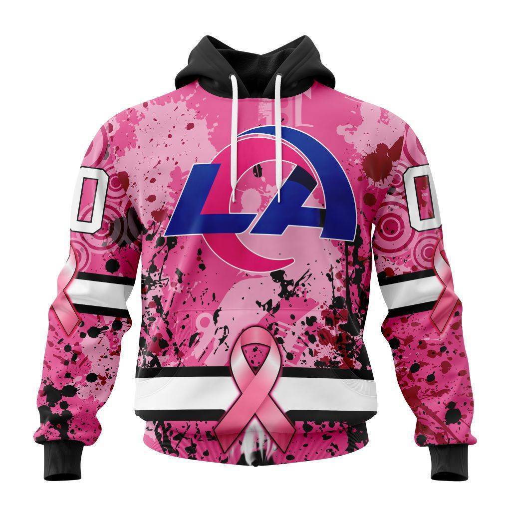 Customized Nfl Los Angeles Rams I Pink I Can In October We Wear Pink Breast Cancer Hoodie