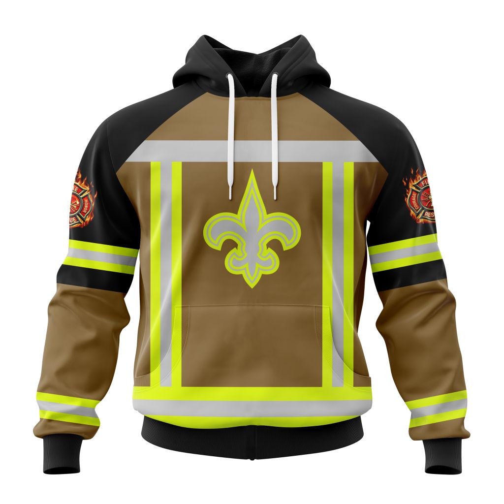 Customized Nfl New Orleans Saints Special Firefighter Uniform Design Hoodie