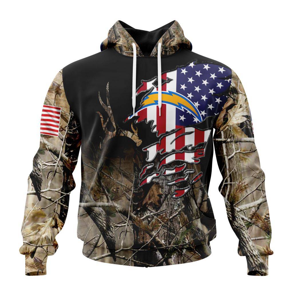 Customized Nfl Los Angeles Chargers Special Camo Realtree Hunting Hoodie