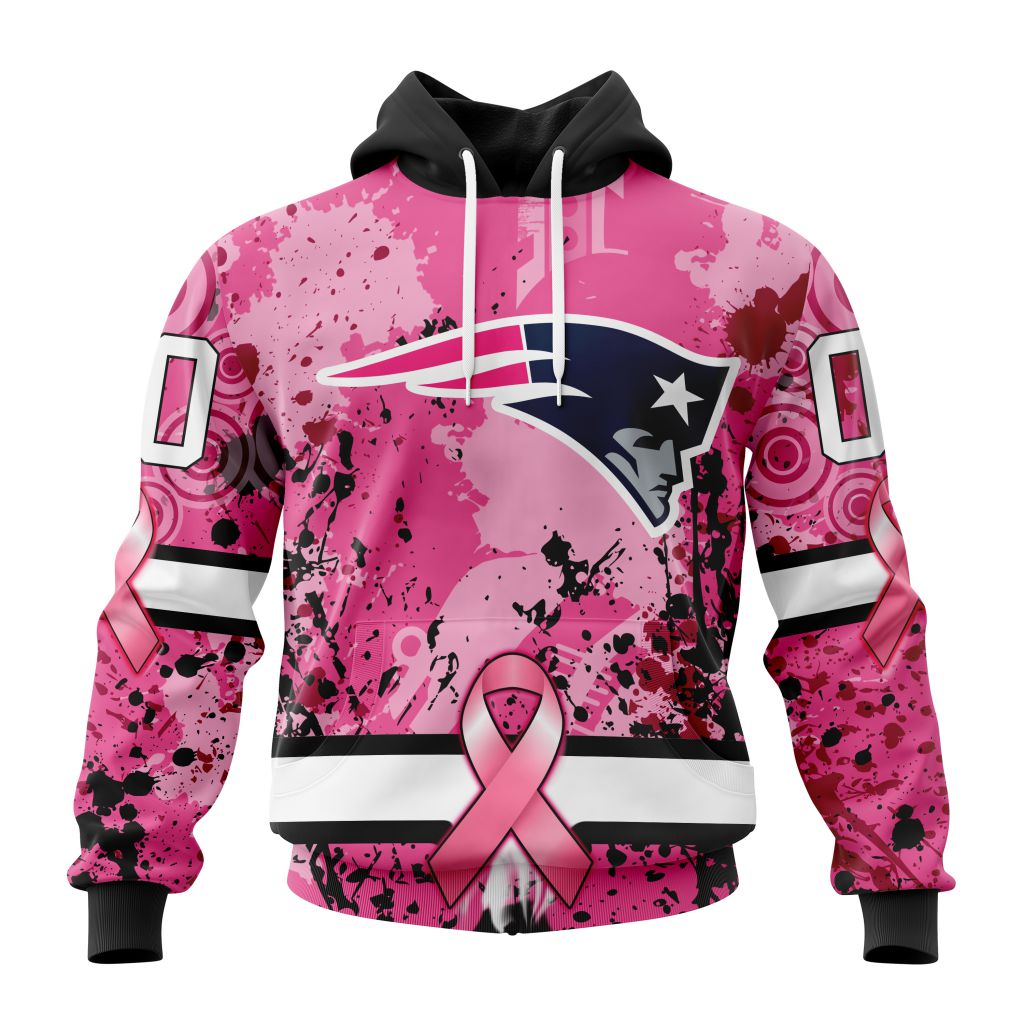 Customized Nfl New England Patriots I Pink I Can In October We Wear Pink Breast Cancer Hoodie