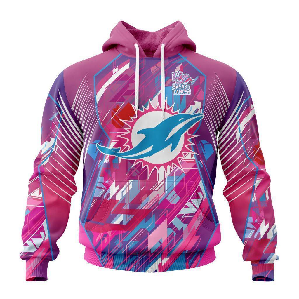 Customized Nfl Miami Dolphins I Pink I Can Fearless Again Breast Cancer Hoodie