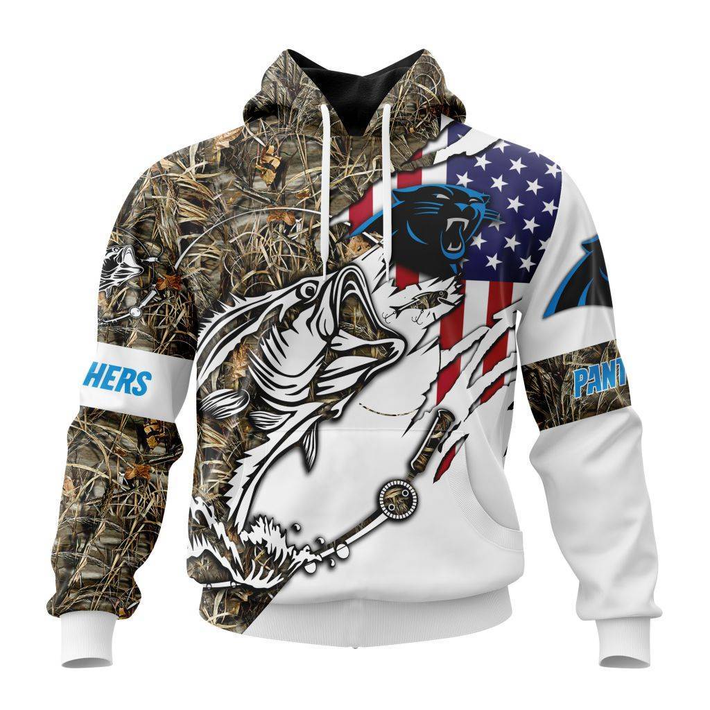 Personalized Nfl Carolina Panthers Fishing With Flag Of The United States Hoodie