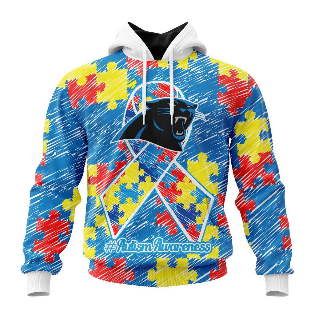 Personalized Nfl Carolina Panthers Puzzle Autism Awareness Hoodie