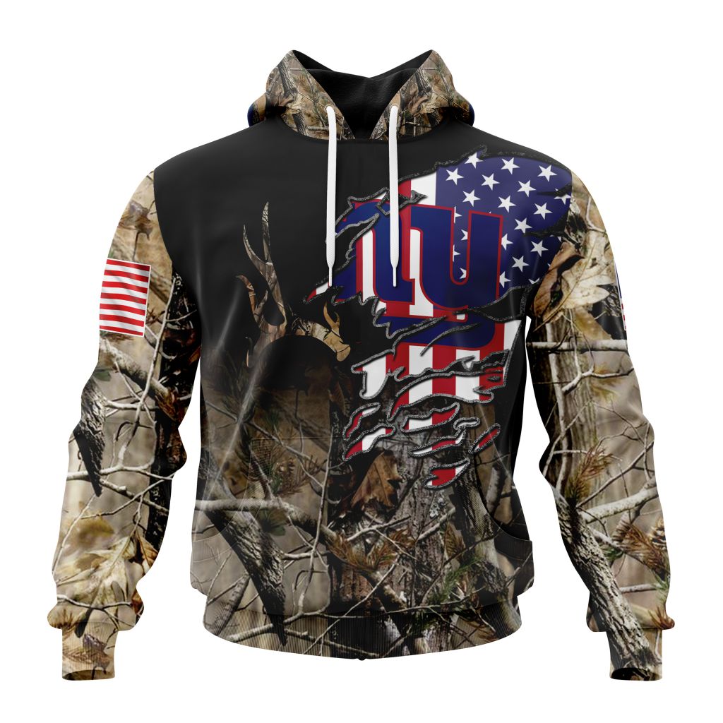 Customized Nfl New York Giants Special Camo Realtree Hunting Hoodie
