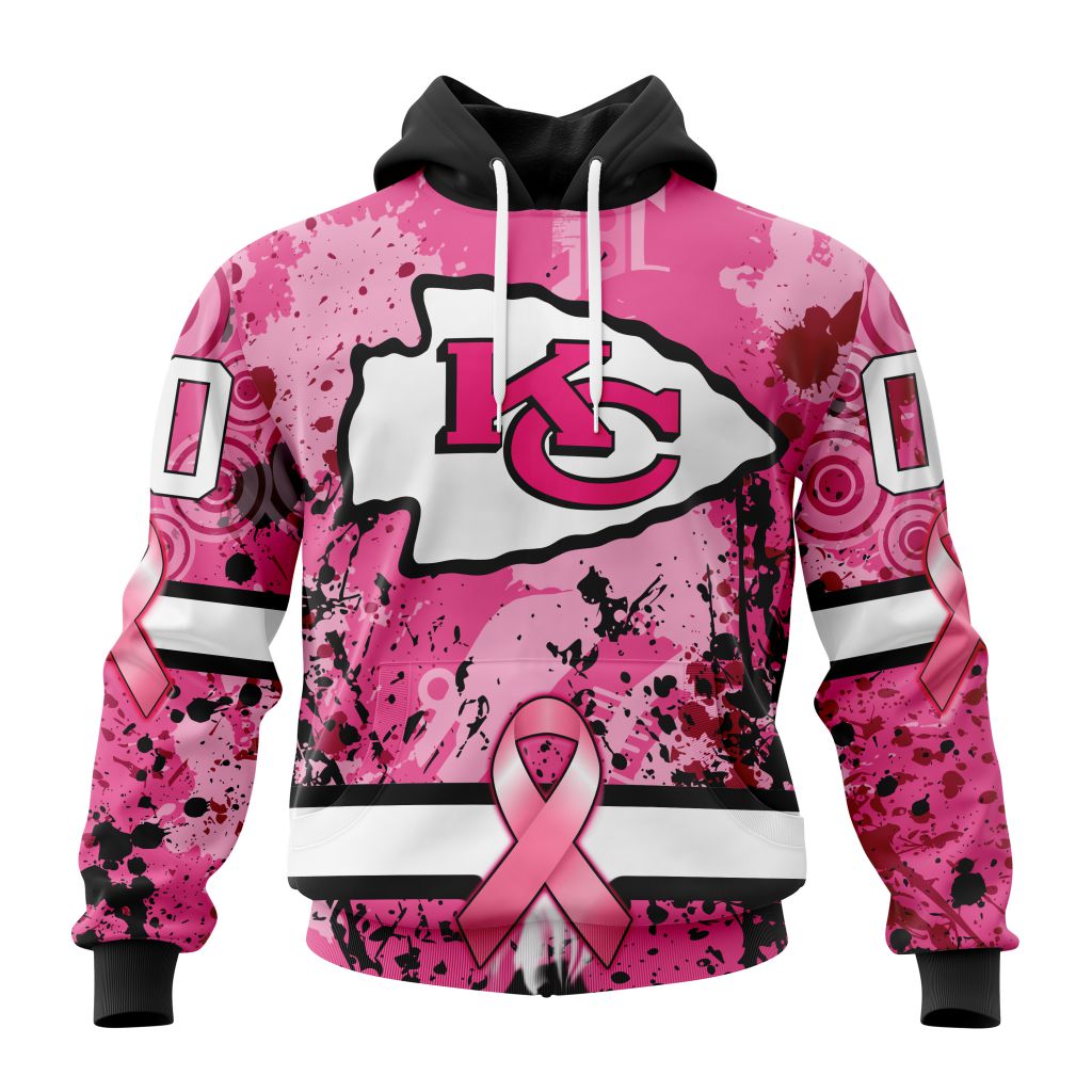 Customized Nfl Kansas City Chiefs I Pink I Can In October We Wear Pink Breast Cancer Hoodie