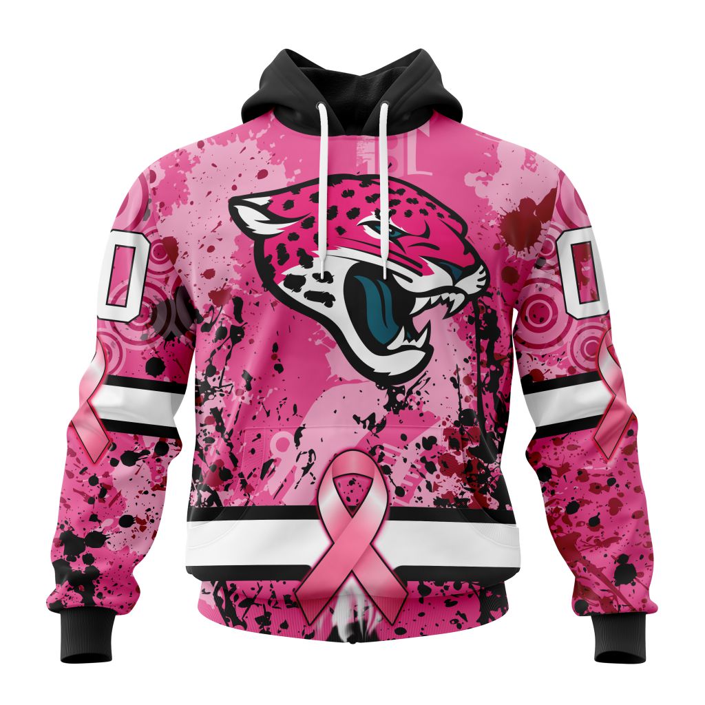 Customized Nfl Jacksonville Jaguars I Pink I Can In October We Wear Pink Breast Cancer Hoodie