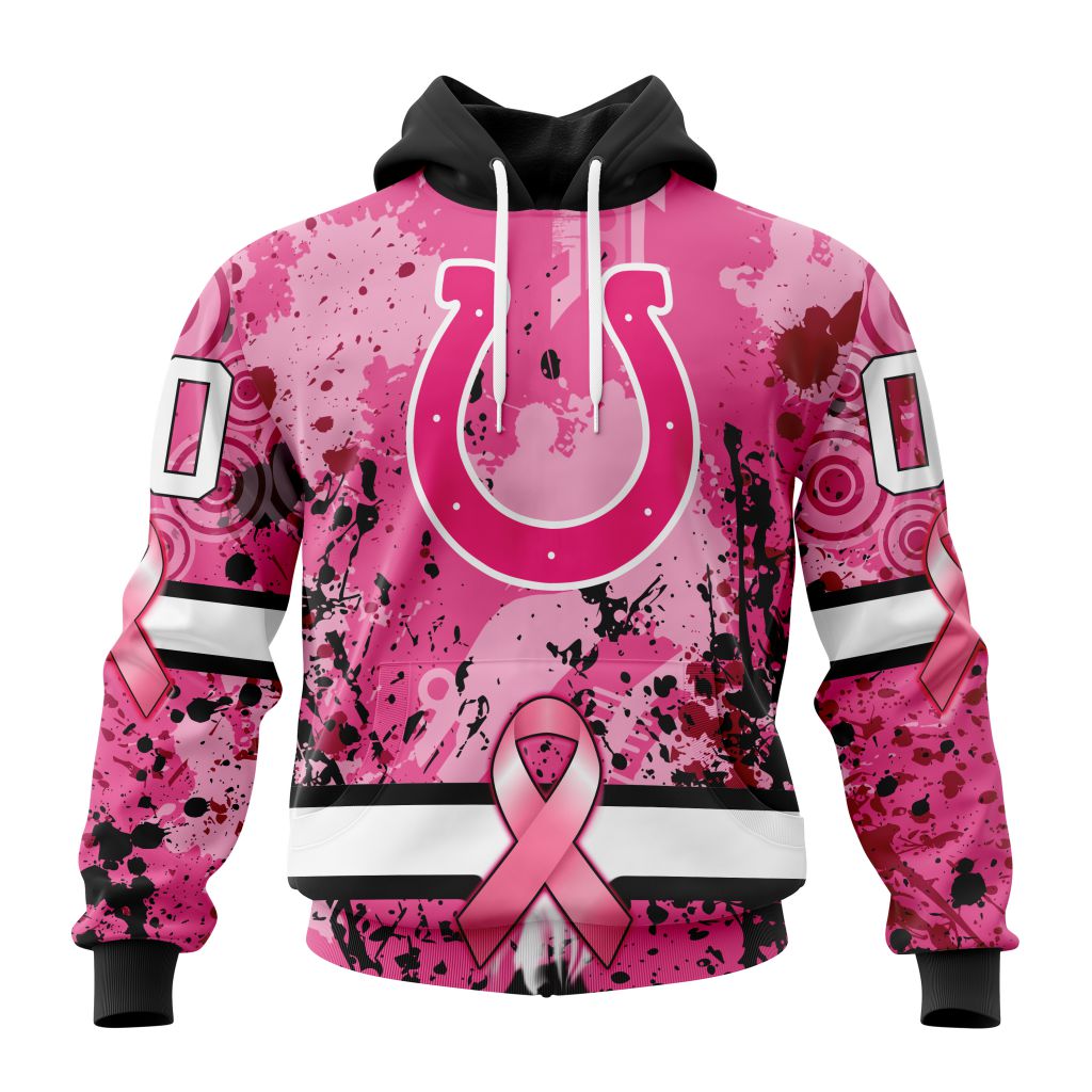 Customized Nfl Indianapolis Colts I Pink I Can In October We Wear Pink Breast Cancer Hoodie