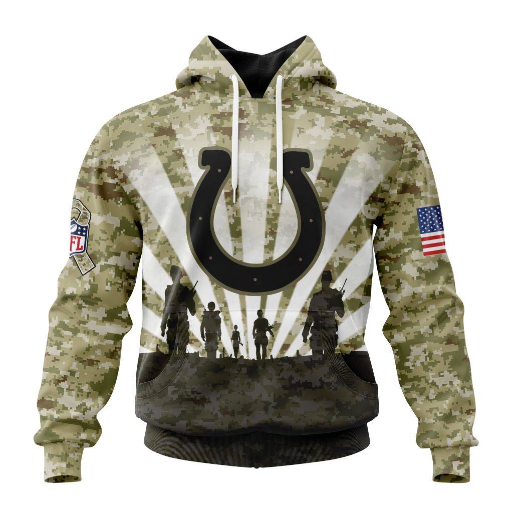 Custom Nfl Indianapolis Colts Salute To Service Honor Veterans And Their Families Hoodie