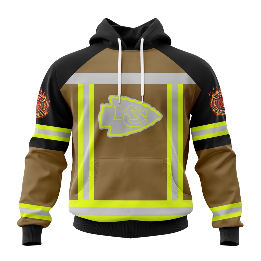 Customized Nfl Kansas City Chiefs Special Firefighter Uniform Design Hoodie