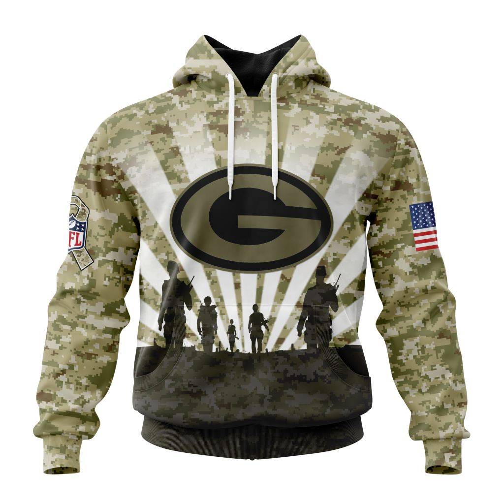 Custom Nfl Green Bay Packers Salute To Service Honor Veterans And Their Families Hoodie