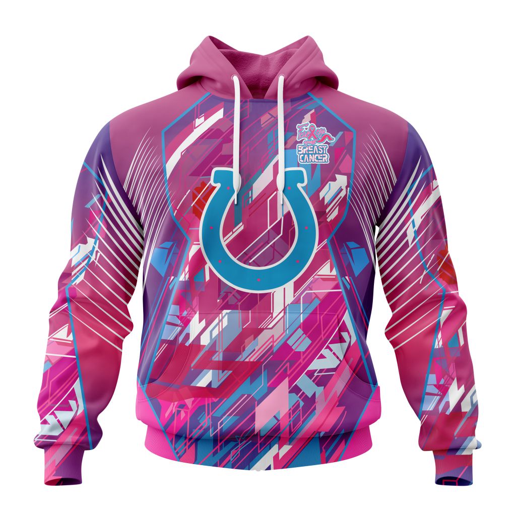 Customized Nfl Indianapolis Colts I Pink I Can Fearless Again Breast Cancer Hoodie