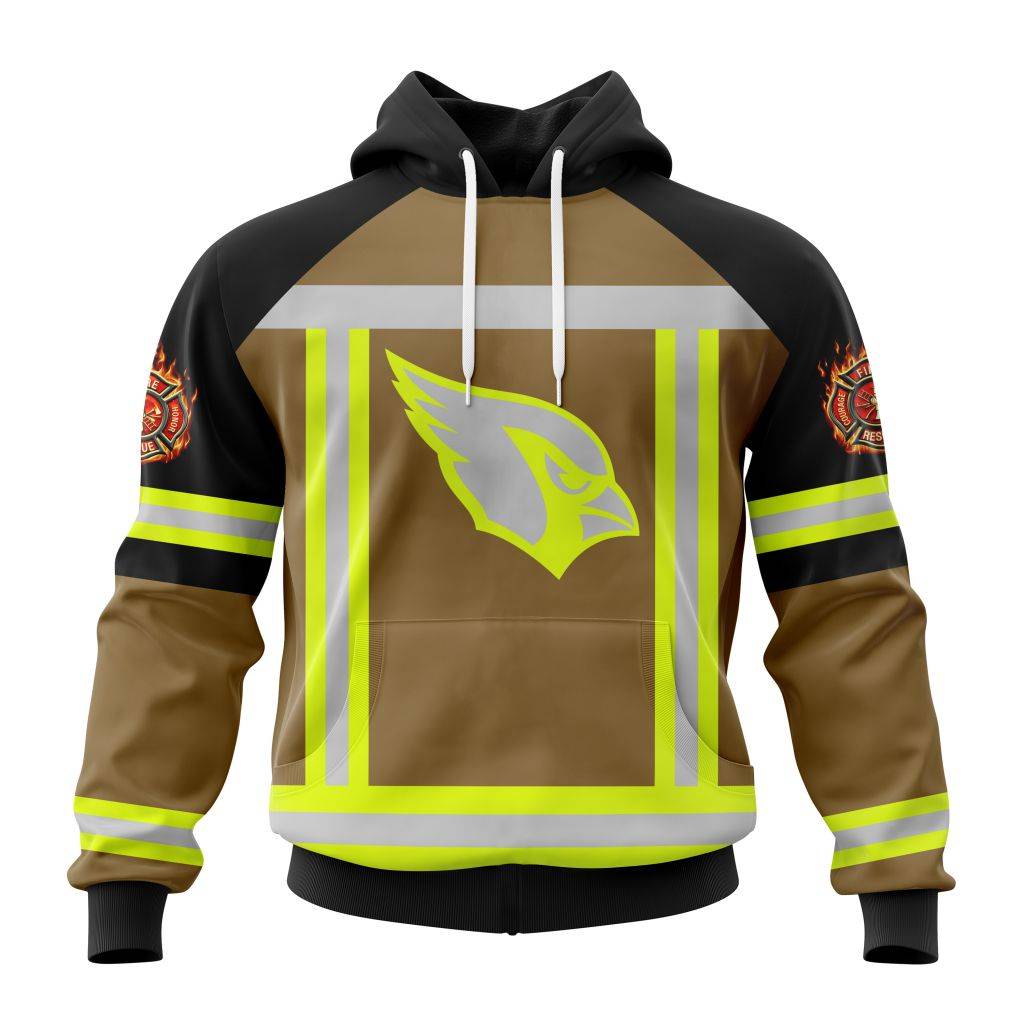Customized Nfl Arizona Cardinals Special Firefighter Uniform Design Hoodie