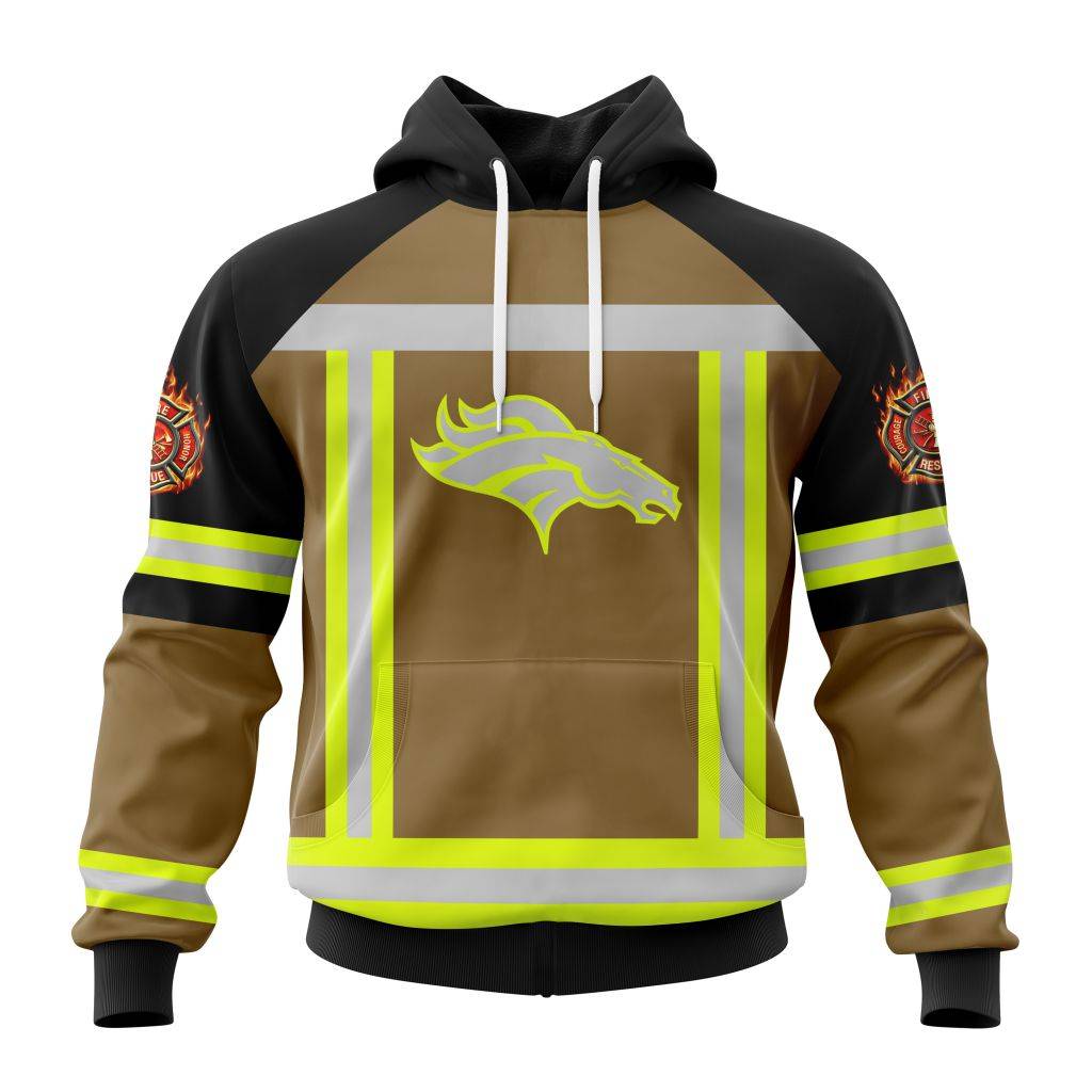 Customized Nfl Denver Broncos Special Firefighter Uniform Design Hoodie