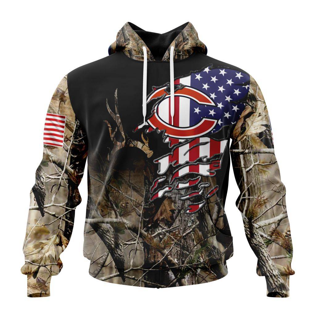 Customized Nfl Chicago Bears Special Camo Realtree Hunting Hoodie