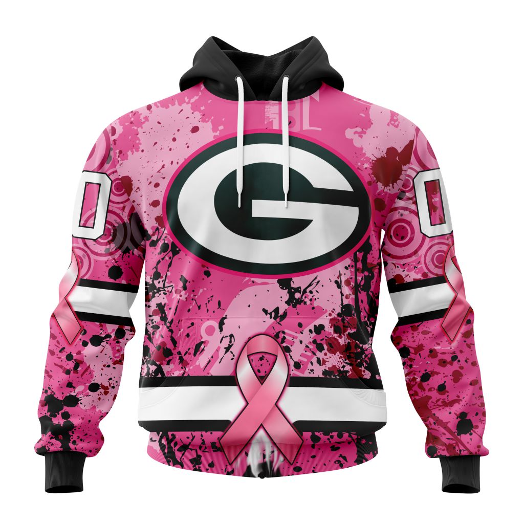 Customized Nfl Green Bay Packers I Pink I Can In October We Wear Pink Breast Cancer Hoodie