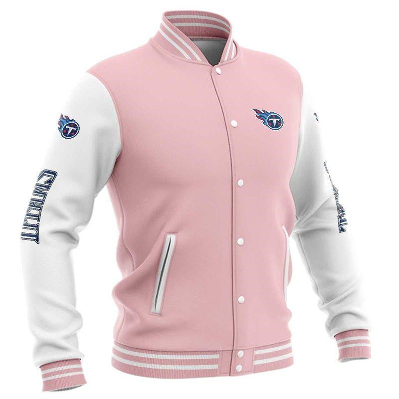 Tennessee Titans Baseball Jacket Pink For Men