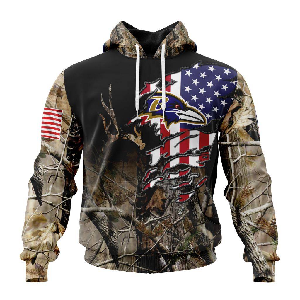 Customized Nfl Baltimore Ravens Special Camo Realtree Hunting Hoodie