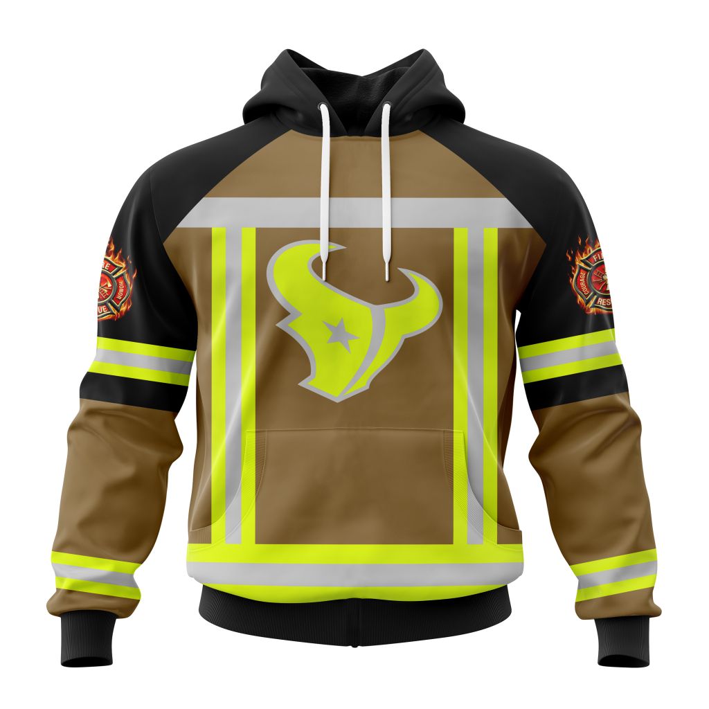 Customized Nfl Houston Texans Special Firefighter Uniform Design Hoodie