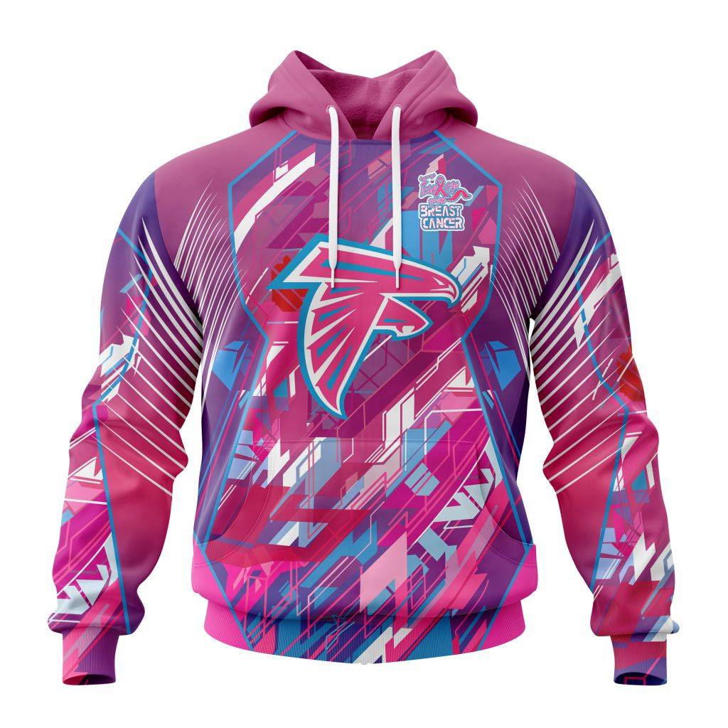 Customized Nfl Atlanta Falcons I Pink I Can Fearless Again Breast Cancer Hoodie