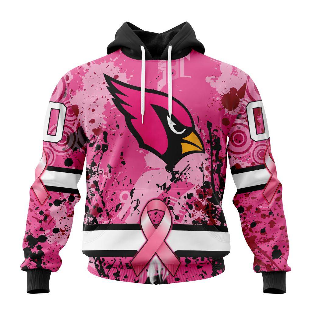 Customized Nfl Arizona Cardinals I Pink I Can In October We Wear Pink Breast Cancer Hoodie