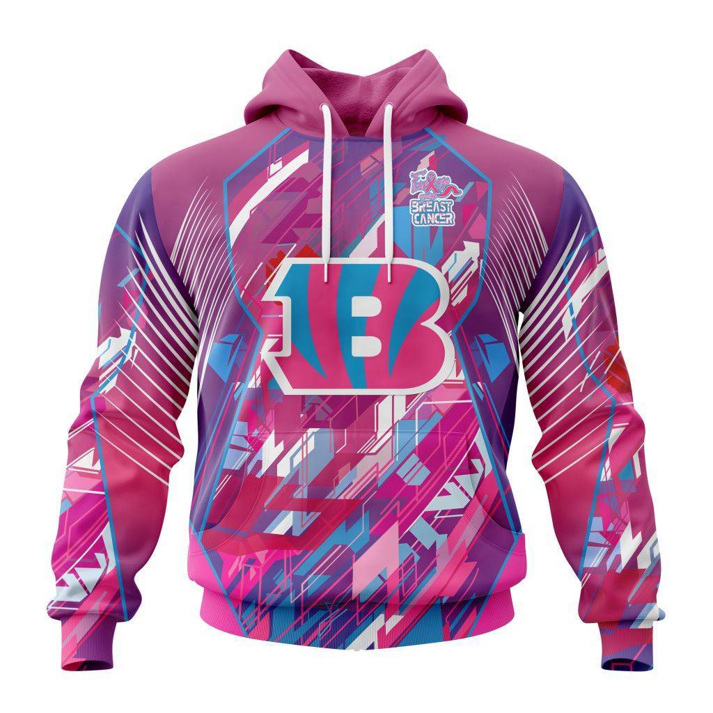 Customized Nfl Cincinnati Bengals I Pink I Can Fearless Again Breast Cancer Hoodie