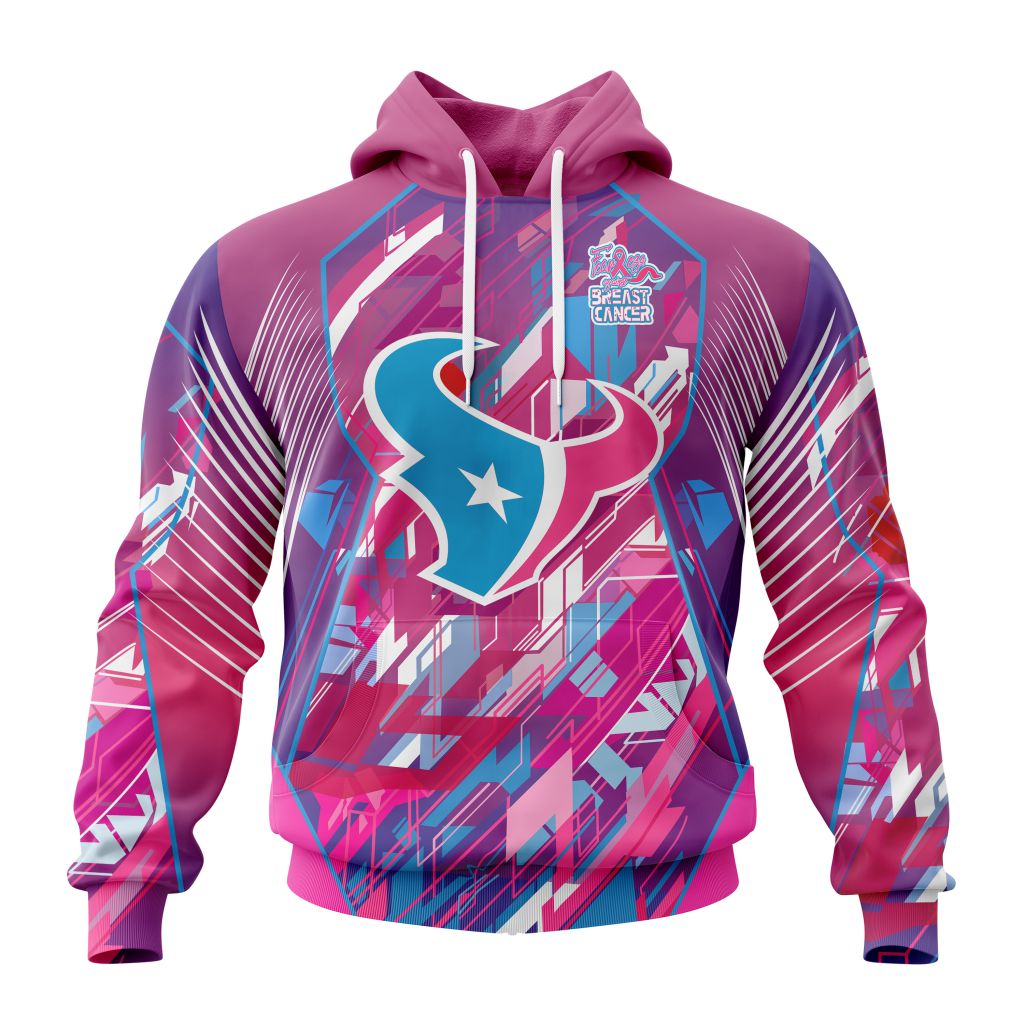 Customized Nfl Houston Texans I Pink I Can Fearless Again Breast Cancer Hoodie