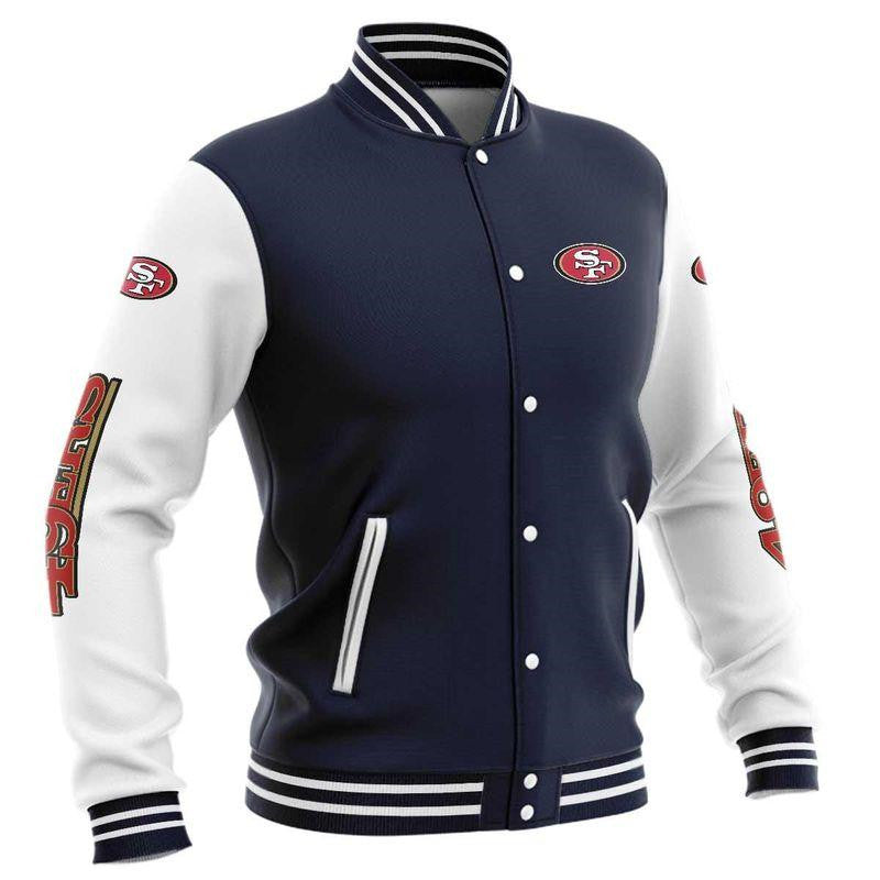 San Francisco 49ers Baseball Jacket Navy Blue For Men