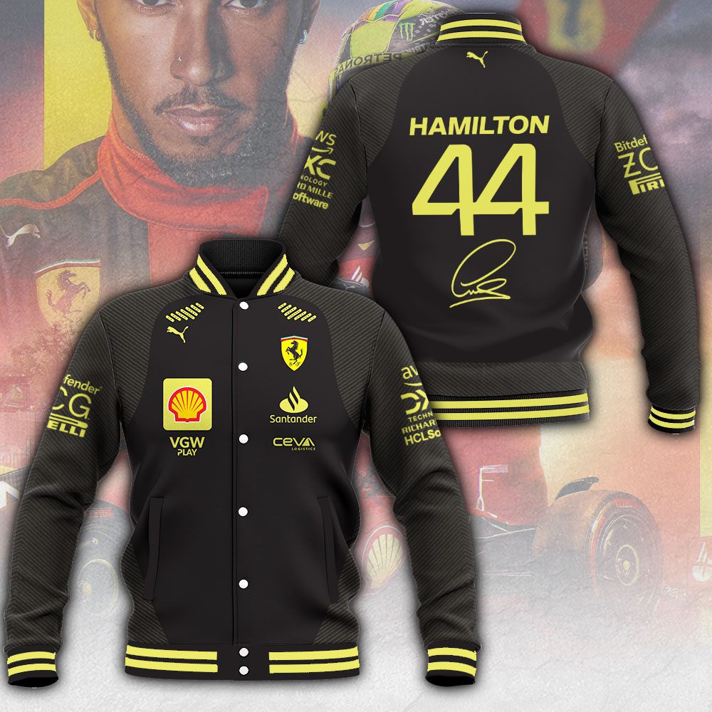 Lewis Hamilton x Scuderia Ferrari Baseball Varsity Jacket Fall Style For Men Women