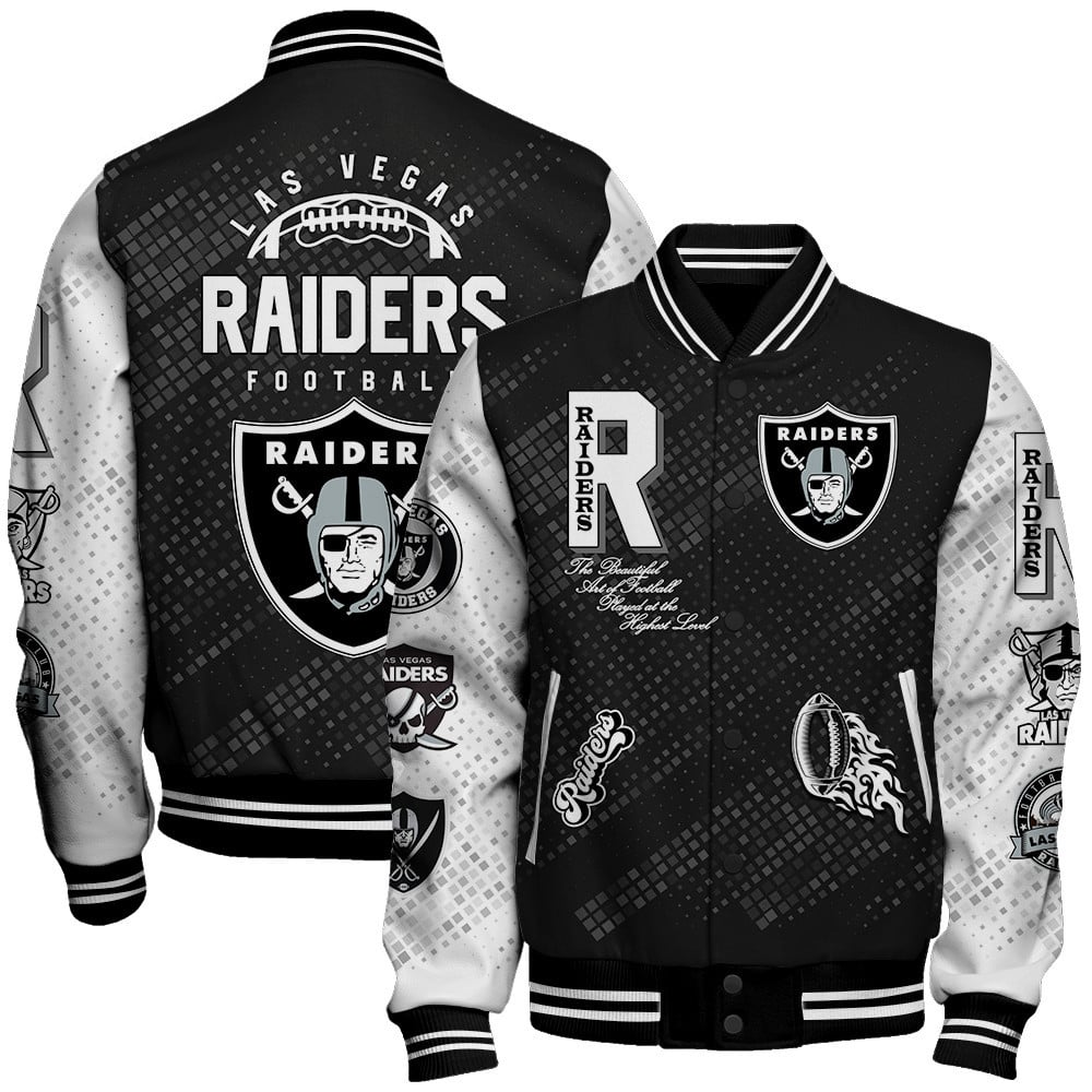 Las Vegas Raiders Personalized Baseball Jacket