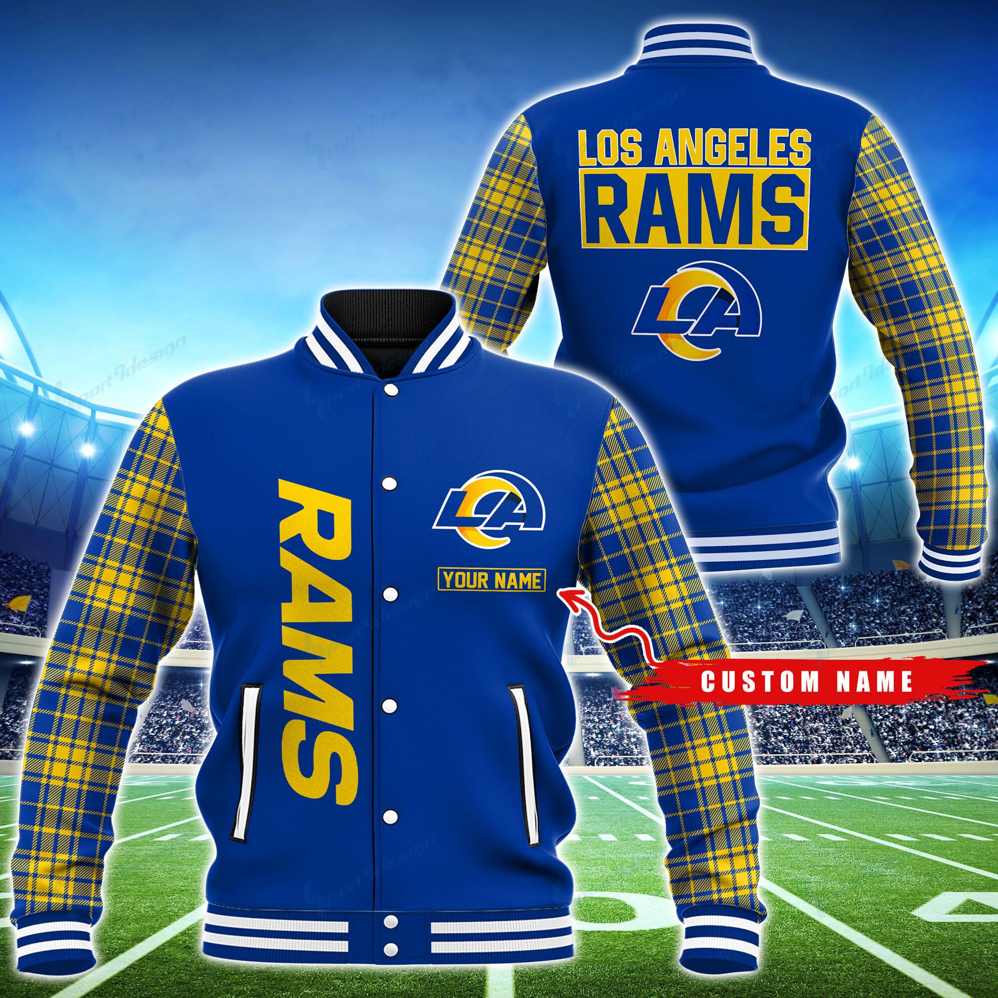 Los Angeles Rams Personalized Baseball Jacket For Sport Fans