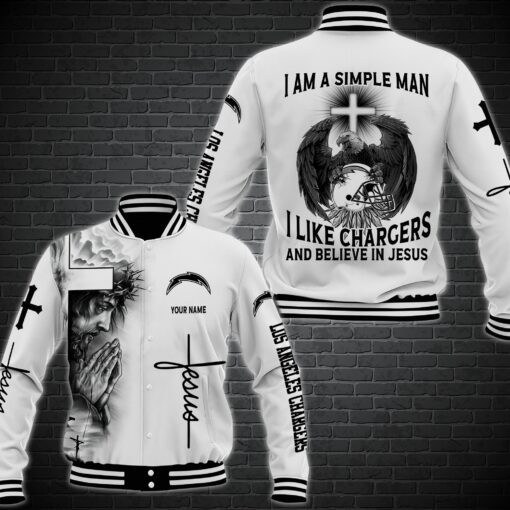 Los Angeles Chargers Personalized Baseball Jacket
