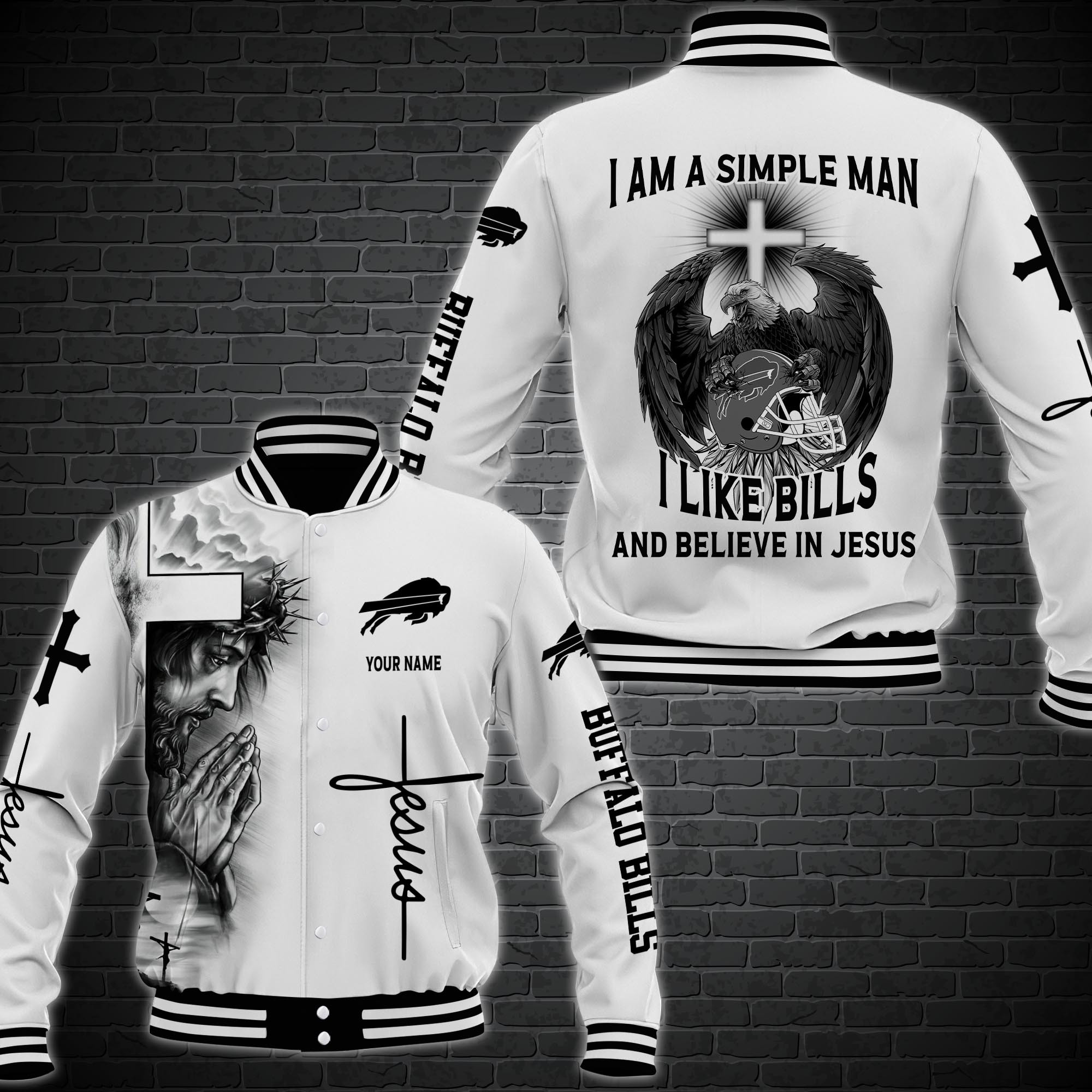Buffalo Bills Personalized Baseball Jacket