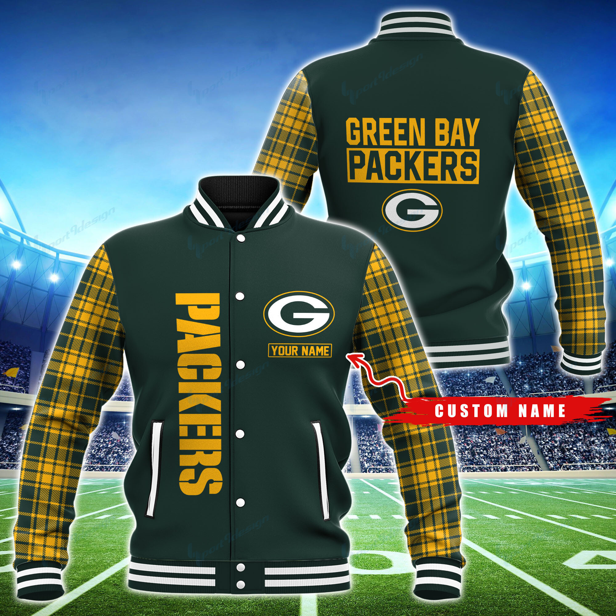 Green Bay Packers Personalized Baseball Jacket Best Collection For Sport Fan