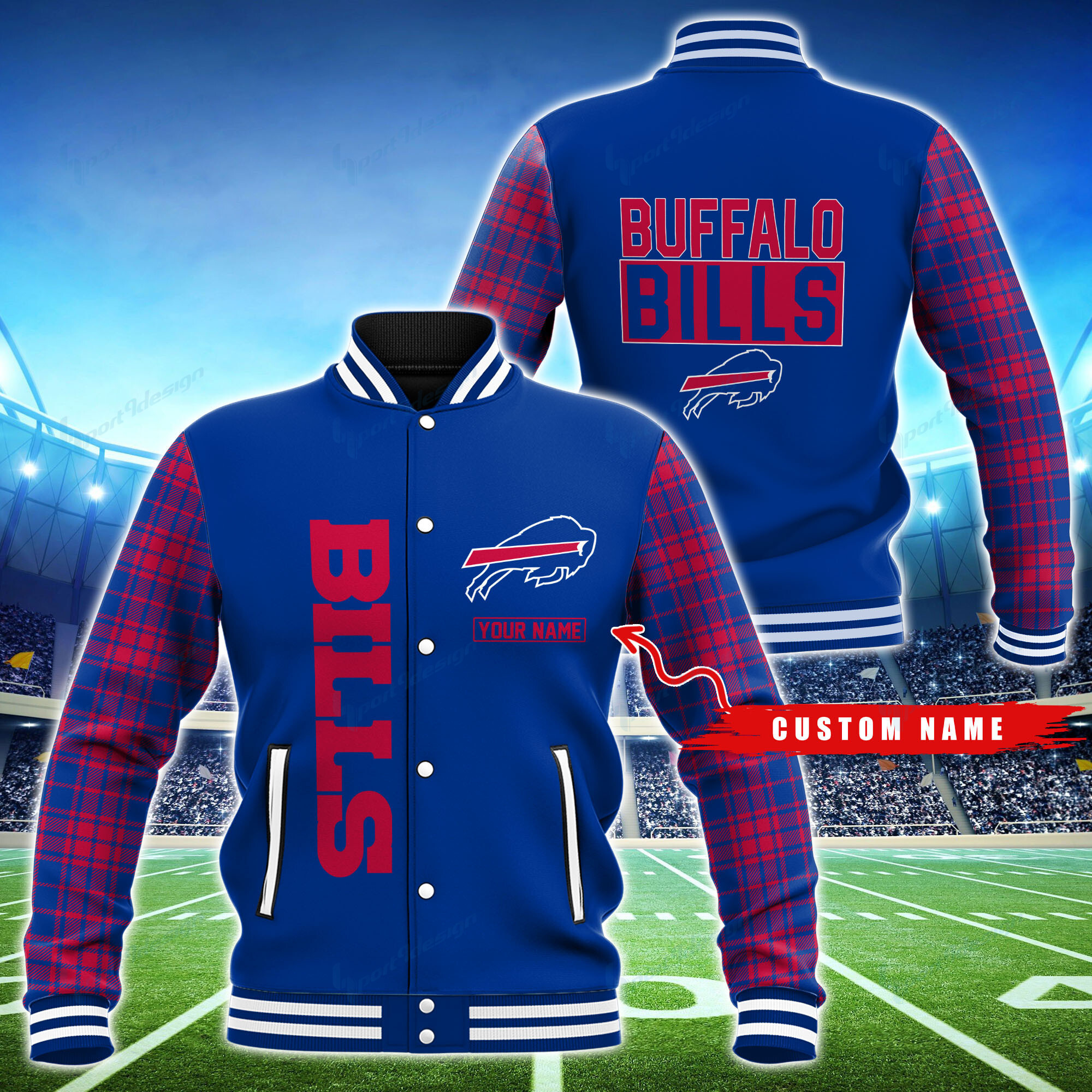 Buffalo Bills Personalized Baseball Jacket