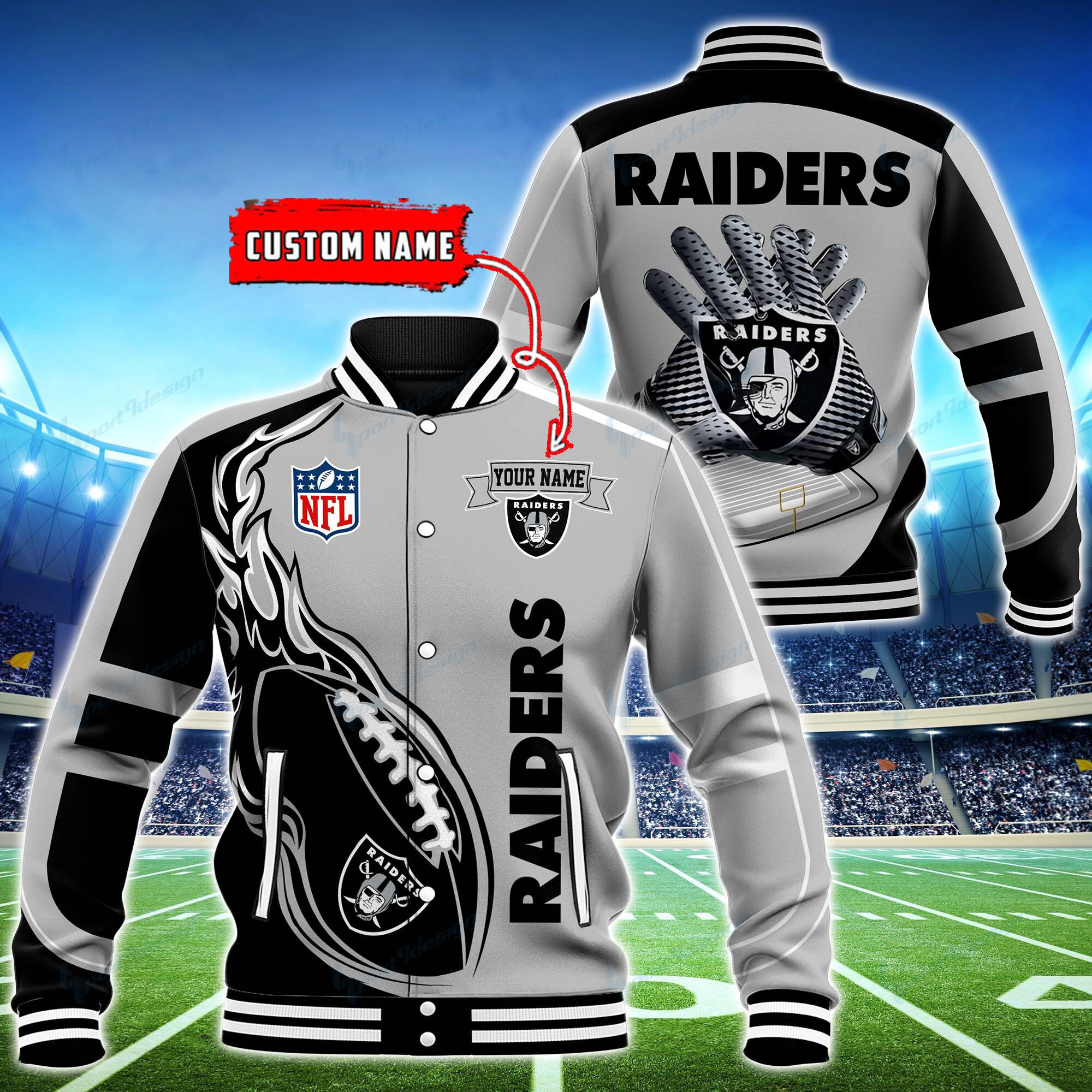Las Vegas Raiders Customized Baseball Jacket For Fans