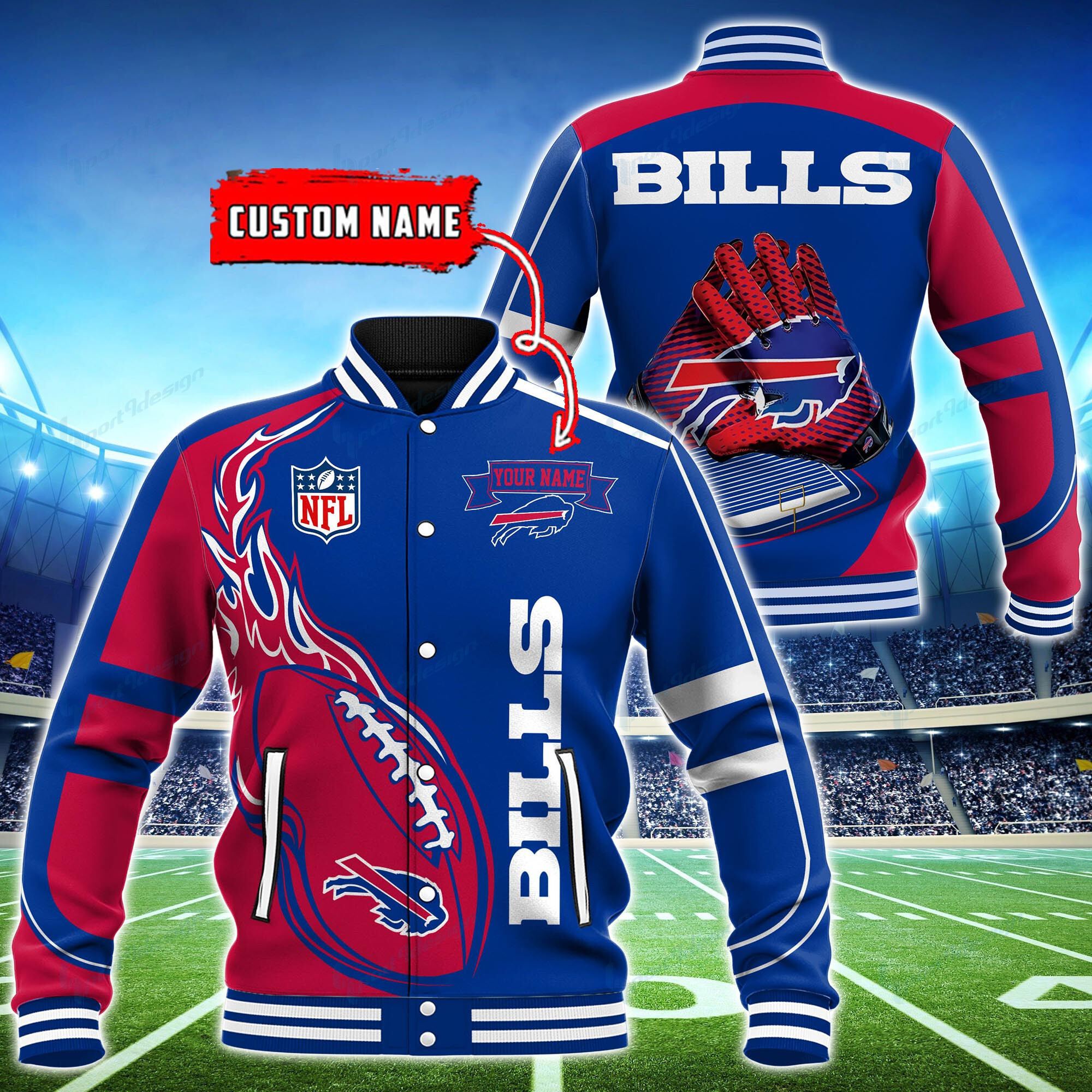 Buffalo Bills Personalized Baseball Jacket For Sport Fans