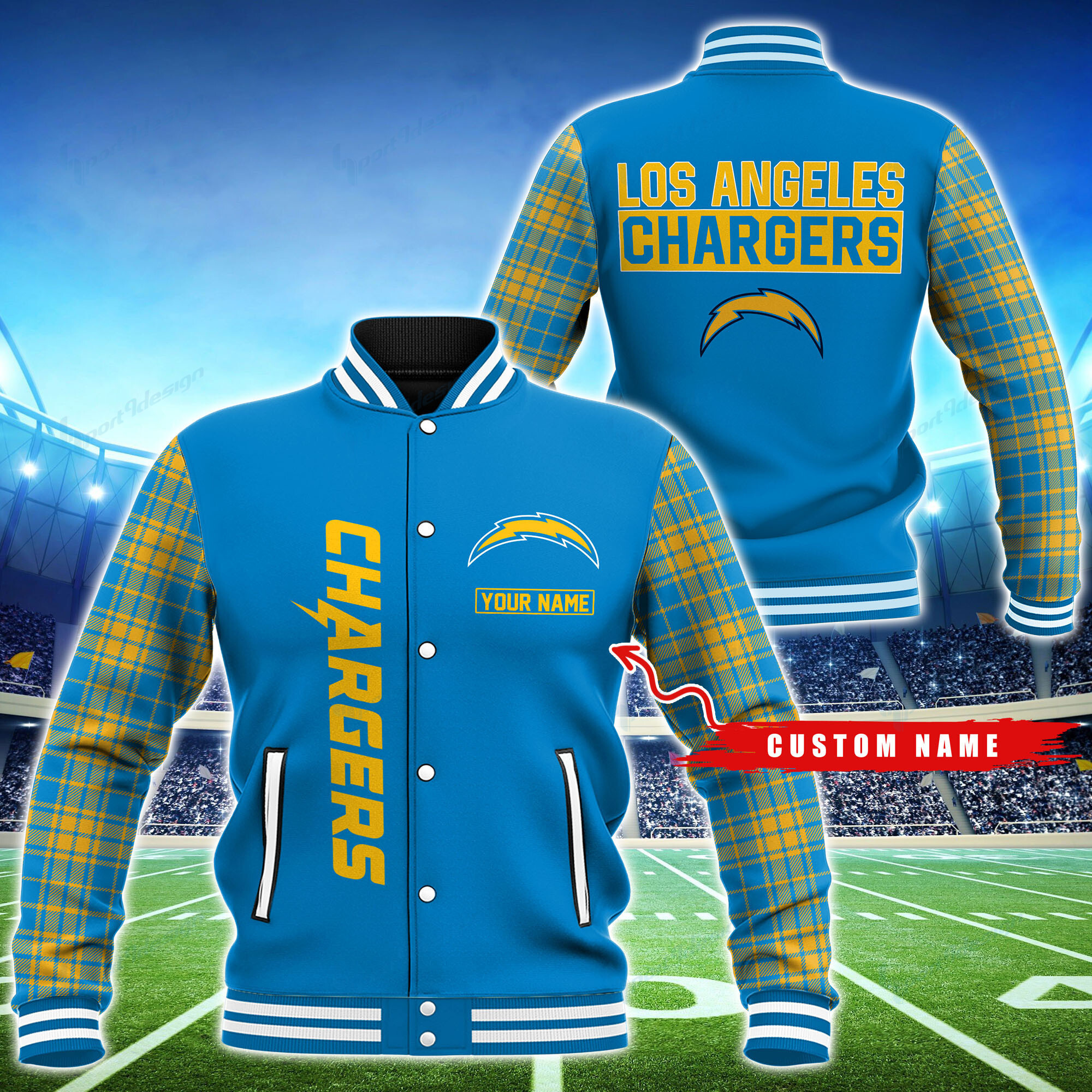 Los Angeles Chargers Personalized Baseball Jacket Best Collection For Sport Fan