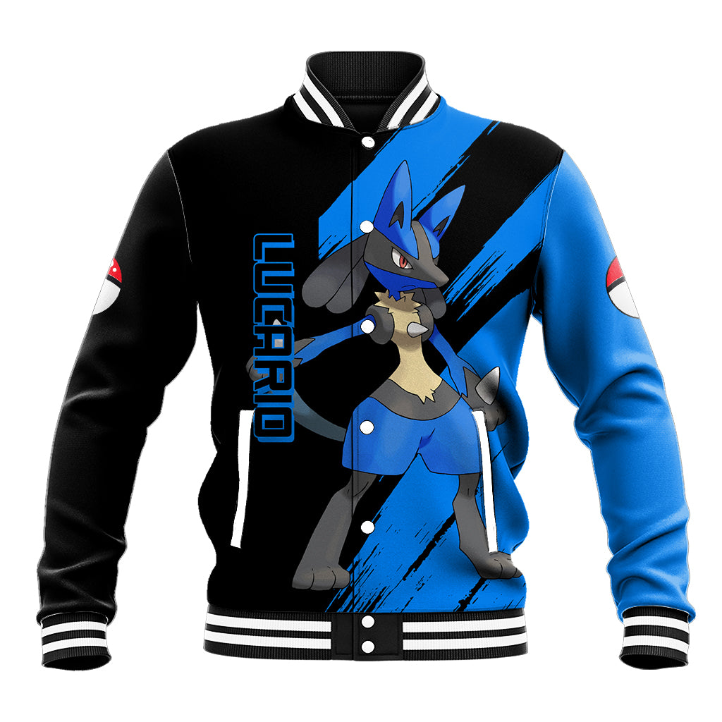Lucario Mix Mega Evolved Anime Varsity Baseball Jacket For Fans
