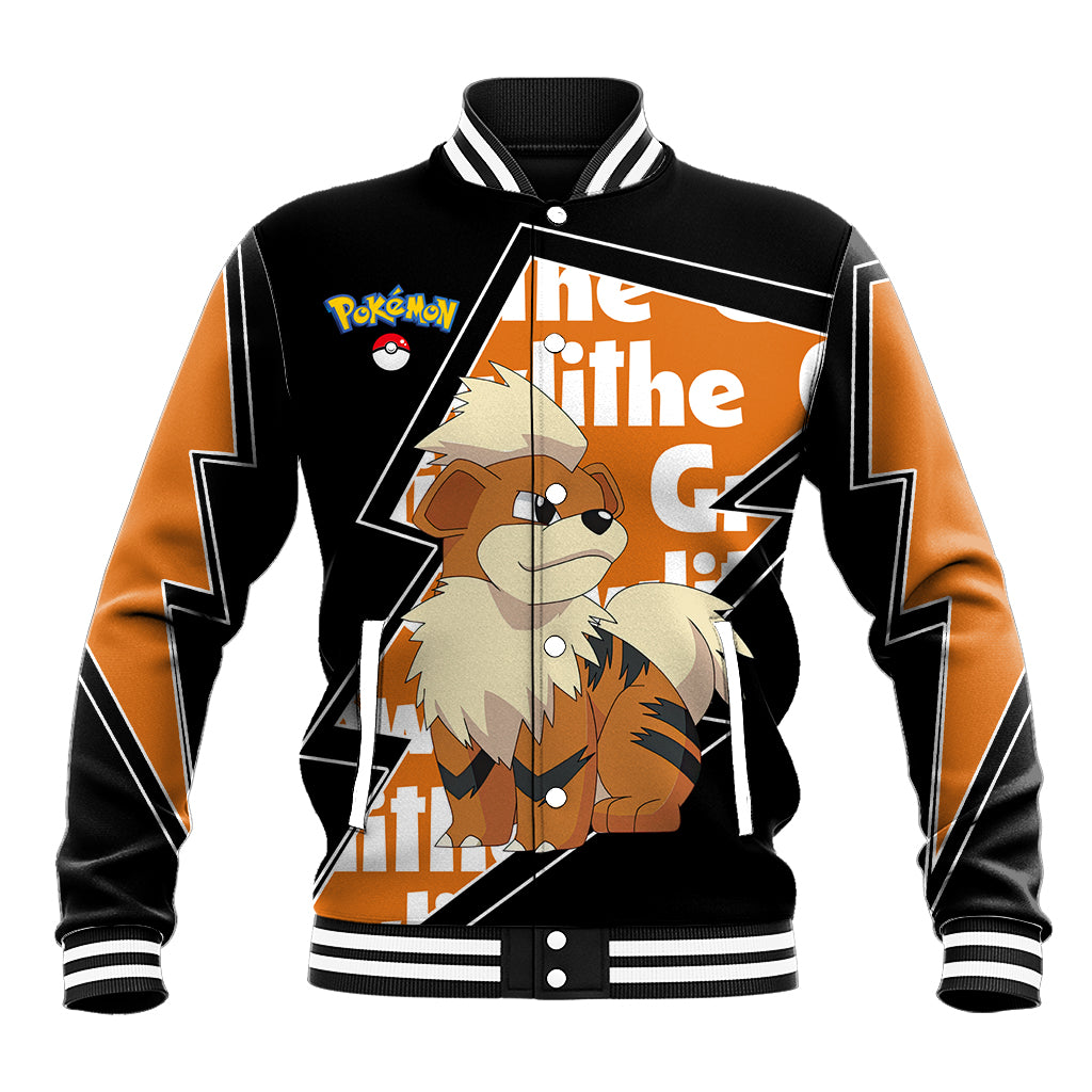 Growlithe Anime Lighting Style Anime Varsity Baseball Jacket For Fans