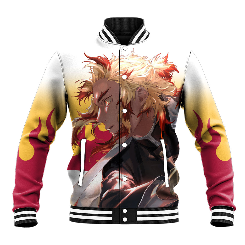 Kyojuro Rengoku Demon Slayer Anime Varsity Baseball Jacket For Fans