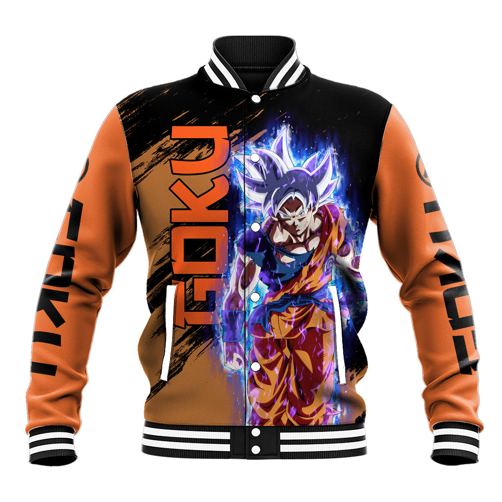 Goku Ultra Instinct Anime Varsity Baseball Jacket For Fans