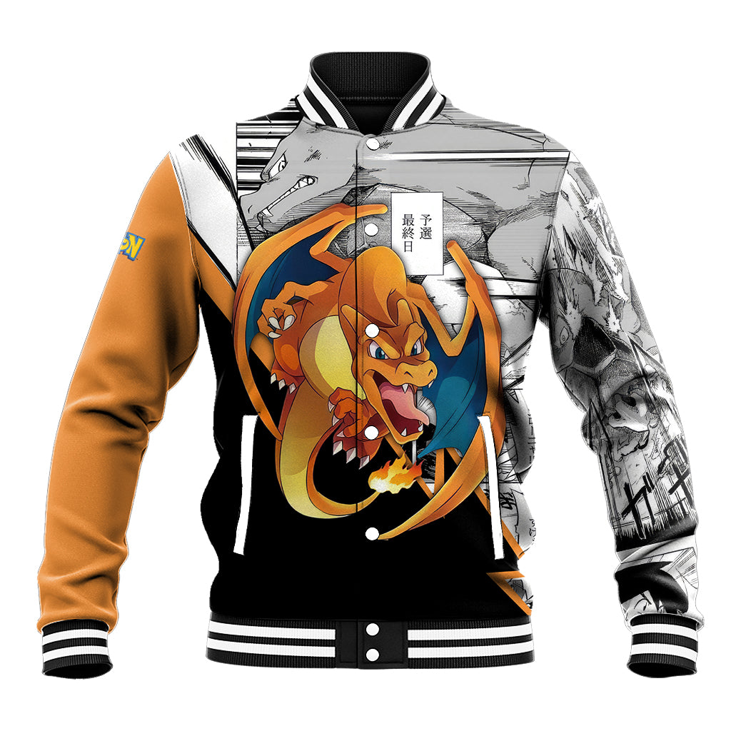 Charizard Mix Manga Anime Varsity Baseball Jacket For Fans