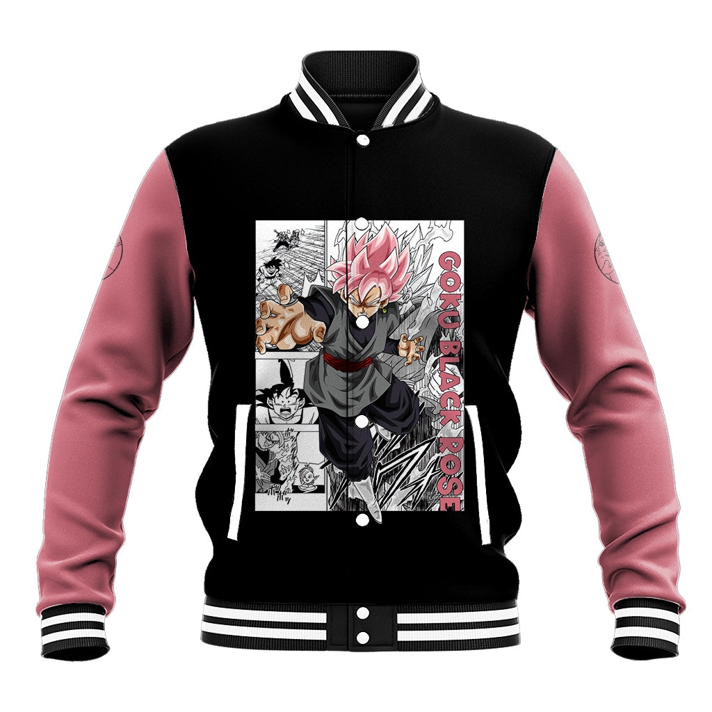 Goku Black Rose Dragon Ball Anime Varsity Baseball Jacket For Fans
