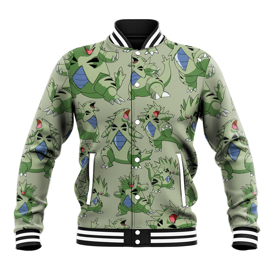 Tyranitar Pattern Style Anime Varsity Baseball Jacket For Fans