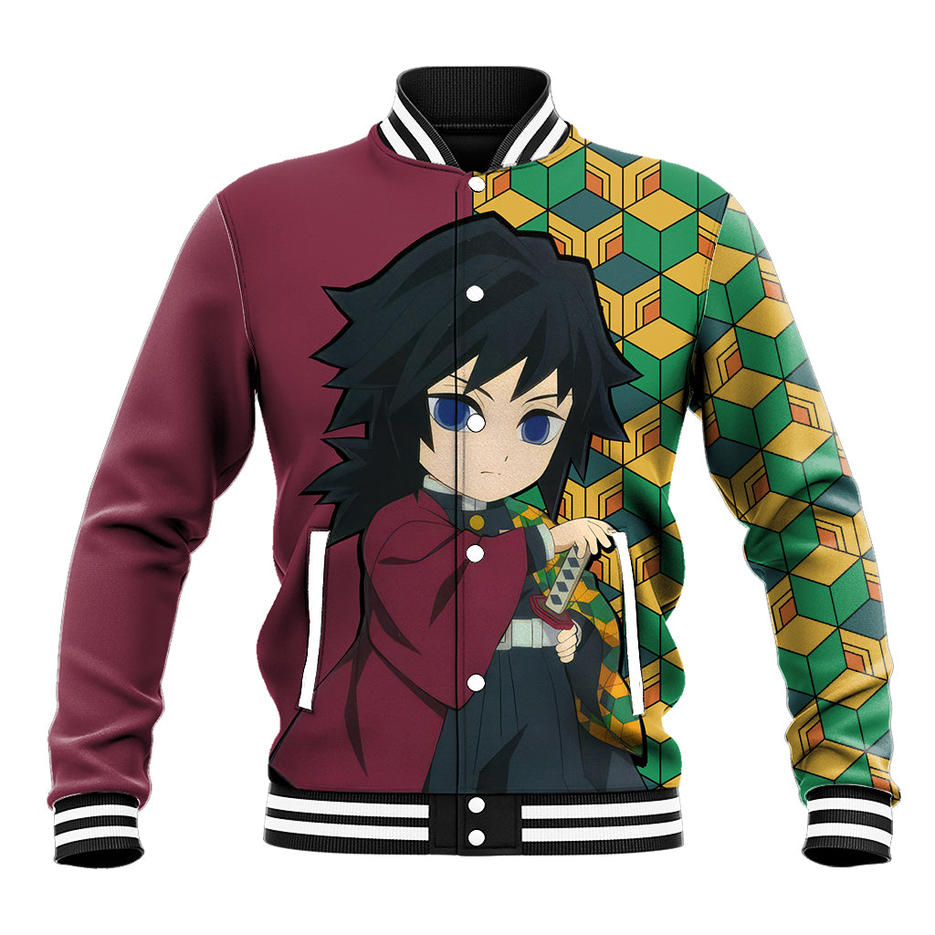 Giyuu Anime Varsity Baseball Jacket Demon Slayer Funny Style For Fans