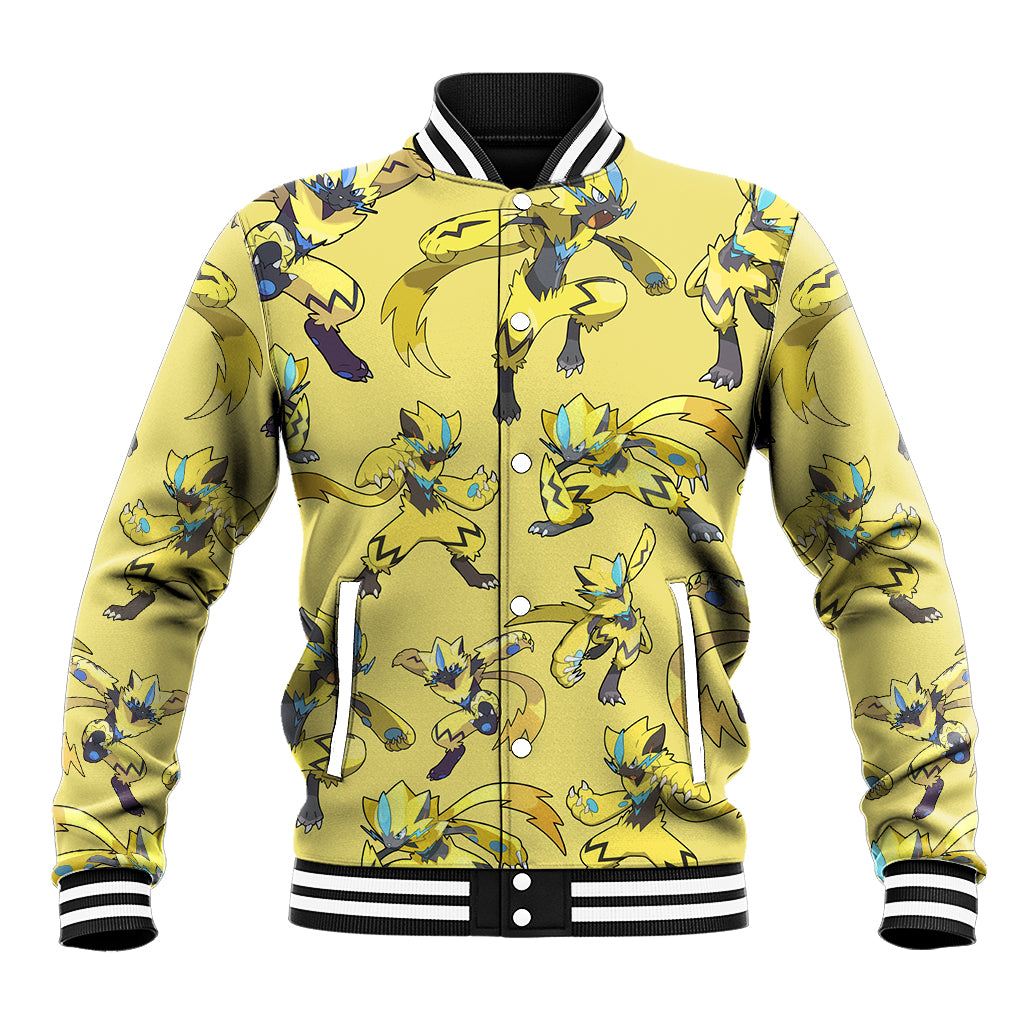 Zeraora Pattern Style Anime Varsity Baseball Jacket For Fans