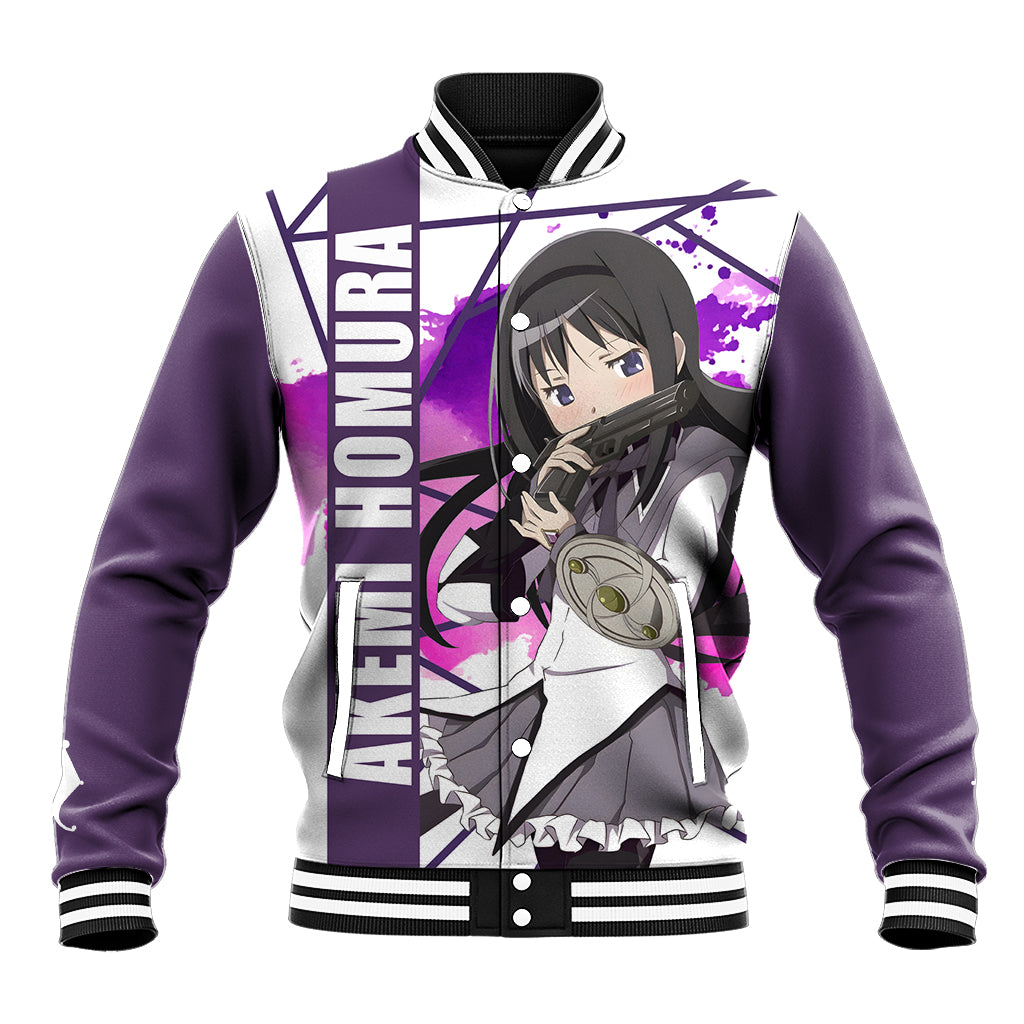 Puella Magi Madoka Magica Anime Varsity Baseball Jacket Akemi Homura For Fans